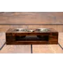 Shiba Inu, Japanese Small Size Dog, Japanese Brushwood Dog - wooden stand with bowls for a dog, steel dog bowls, a gift for adopting a dog from the Art-Dog brand