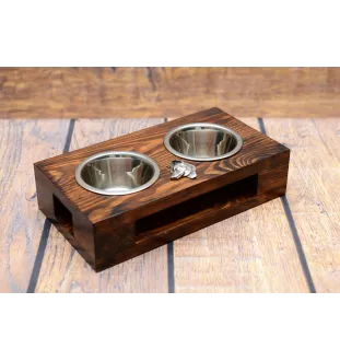 Shiba Inu - support en bois avec des bols pour chien, bols pour chien en acier, cadeau pour l'adoption d'un chien de la marque Art-Dog