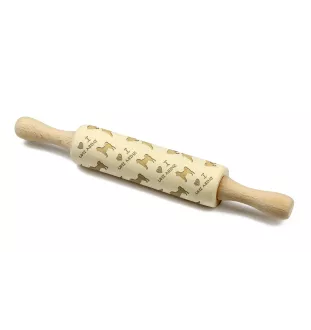 Shiba Inu - un petit rouleau avec un chien, un rouleau à pâtisserie avec des motifs, un gadget pour céramiste de la marque Art-Dog