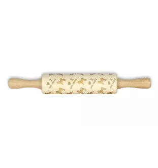 Shiba Inu - un petit rouleau avec un chien, un rouleau à pâtisserie avec des motifs, un gadget pour céramiste de la marque Art-Dog