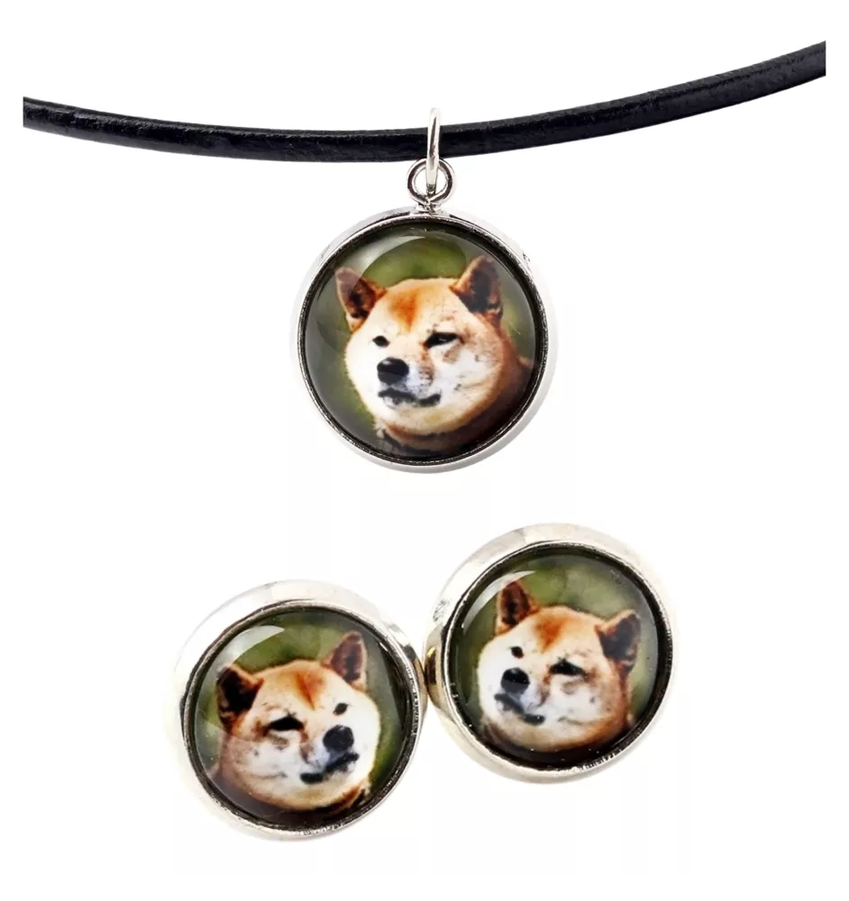 Shiba Inu - Schmuck mit Ihrem Foto-Box, Halskette und Ohrringe-Set, personalisierte Produkte der Marke Art-Dog.