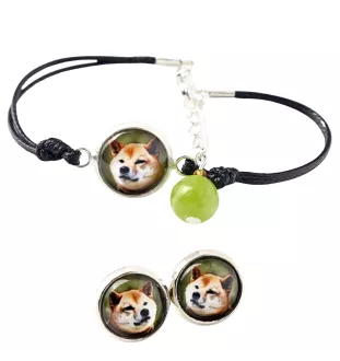 Shiba Inu - ensemble de bijoux avec votre photo, accessoire féminin, article fait main, produit fabriqué à la main avec passion pour la création de la marque Art-Dog