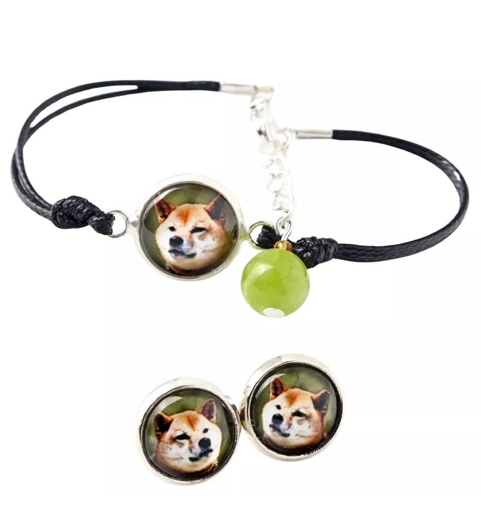 Shiba Inu - ensemble de bijoux avec votre photo, accessoire féminin, article fait main, produit fabriqué à la main avec passion pour la création de la marque Art-Dog