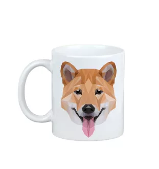 Shiba Inu - Becher mit einem Bild und dem Schriftzug geometrischer Hund Art-Dog