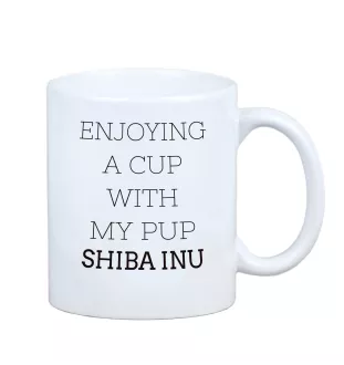 Shiba Inu - Becher mit einem Bild und dem Schriftzug geometrischer Hund Art-Dog