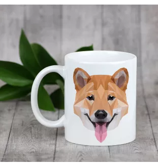 Shiba Inu - tasse avec une photo et un motif de chien géométrique Art-Dog