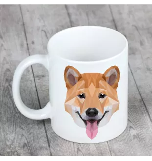Shiba Inu - Becher mit einem Bild und dem Schriftzug geometrischer Hund Art-Dog