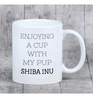 Shiba Inu, Japanese Small Size Dog, Japanese Brushwood Dog - cup with a geometric dog image and the inscription Art-Dog