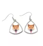 Shiba Inu - boucles d'oreilles avec une photo et un motif de chien géométrique Art-Dog