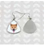 Shiba Inu - boucles d'oreilles avec une photo et un motif de chien géométrique Art-Dog