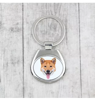 Shiba Inu - geometrischer Schlüsselanhänger mit Foto und Aufschrift Art-Dog