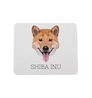 Shiba Inu - tapis de souris géométrique avec photo et inscription Art-Dog