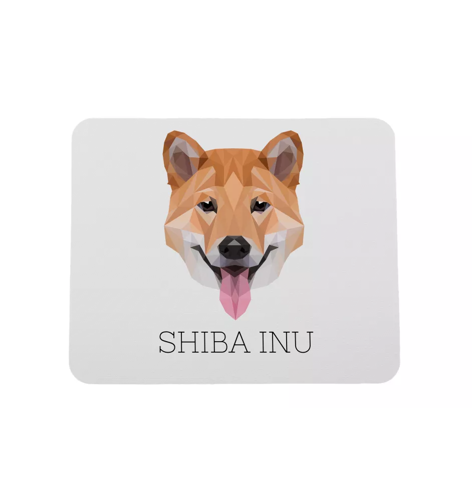 Shiba Inu - tapis de souris géométrique avec photo et inscription Art-Dog