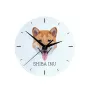 Shiba Inu - horloge murale géométrique avec photo et logo de la marque Art-Dog