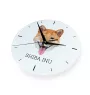 Shiba Inu - horloge murale géométrique avec photo et logo de la marque Art-Dog