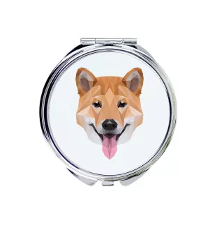 Shiba Inu - Spiegel mit Foto und geometrischem Aufdruck der Marke Art-Dog
