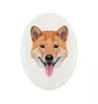 Shiba Inu - Fliese mit geometrischem Bild und Schriftzug der Marke Art-Dog