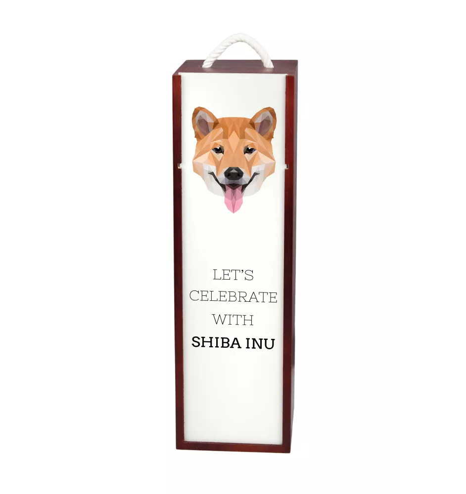 Shiba Inu pudełko na wino geometryczne Art-Dog