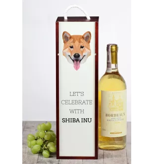 Shiba Inu pudełko na wino geometryczne Art-Dog