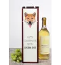 Shiba Inu - geometrische Box mit einem Bild und Schriftzug für Wein der Marke Art-Dog