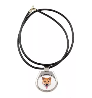 Shiba Inu - collier avec une photo et un motif géométrique de la marque Art-Dog