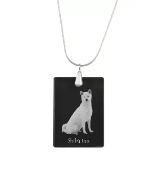 Shiba Inu, Japanese Small Size Dog, Japanese Brushwood Dog - Crystal pendant with dog, silver necklace with photo, personalised pendant by Art-Dog brand