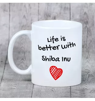 Shiba Inu kubek z psem life is better Art-Dog