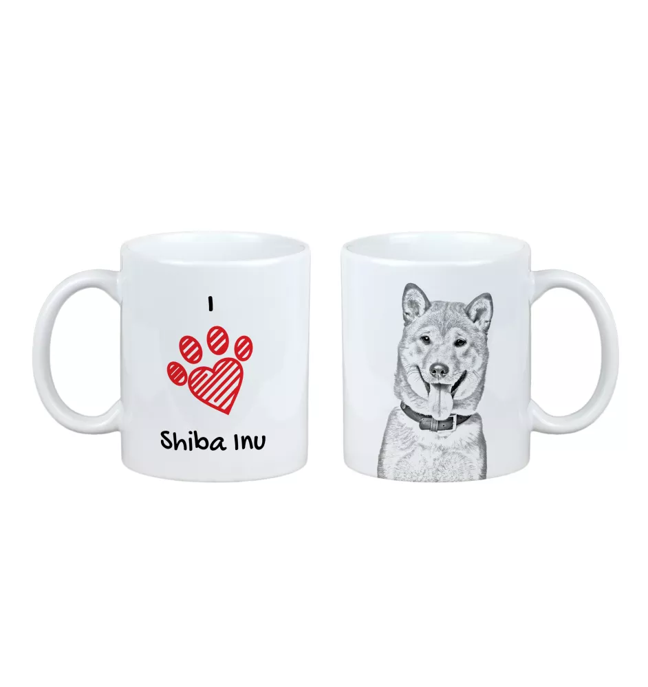Shiba Inu kubek z psem I love Art-Dog