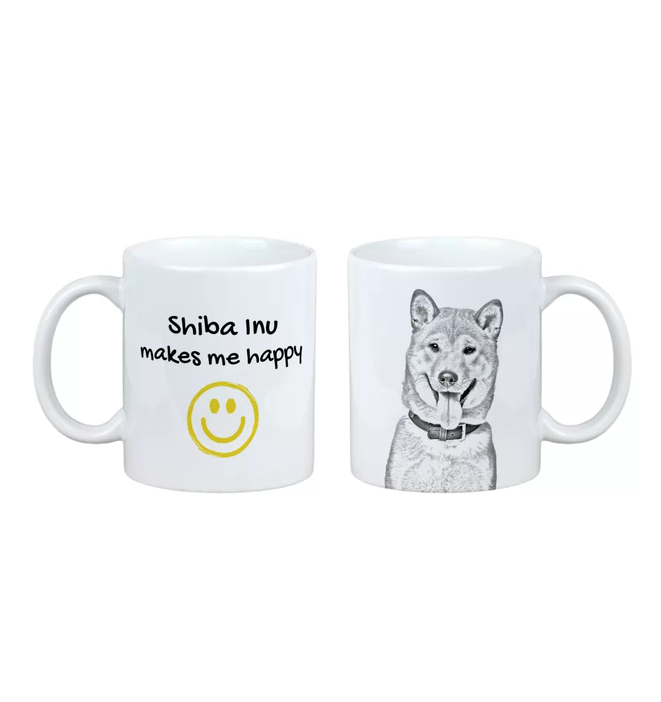 Shiba Inu, Japanese Small Size Dog, Japanese Brushwood Dog - cup with a dog, cheerful cup for a dog lover, personalized gift from the Art-Dog brand