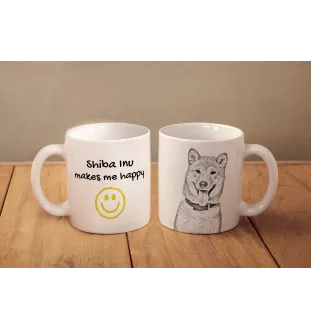 Shiba Inu, Japanese Small Size Dog, Japanese Brushwood Dog - cup with a dog, cheerful cup for a dog lover, personalized gift from the Art-Dog brand