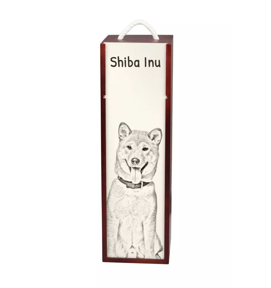 Shiba Inu - Weinbox mit Hund, Alkoholbox mit Grafik, personalisierte Geschenkbox der Marke Art-Dog