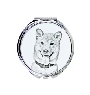 Shiba Inu, Japanese Small Size Dog, Japanese Brushwood Dog - Pocket mirror with a dog, personalized mirror for a purse, compact mirror with Art-Dog brand print.