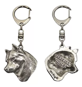 Husky de Sibérie, Husky sibérien - Porte-clés argenté avec chien, décoration de sac à main, pendentif de sac à dos par la marque Art-Dog