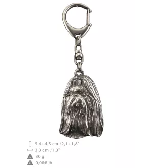 Shih Tzu, Chrysanthemum Dog - Silver-plated key ring with dog, handbag decoration, backpack pendant by Art-Dog brand