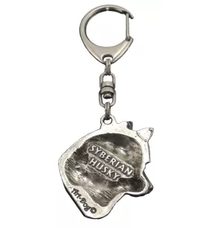 Husky de Sibérie, Husky sibérien - Porte-clés argenté avec chien, décoration de sac à main, pendentif de sac à dos par la marque Art-Dog