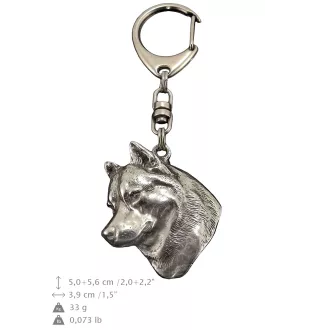 Siberian Husky, Chukcha - Silver-plated key ring with dog, handbag decoration, backpack pendant by Art-Dog brand