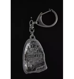 Shih Tzu, Chrysanthemum Dog - Silver-plated key ring with dog, handbag decoration, backpack pendant by Art-Dog brand