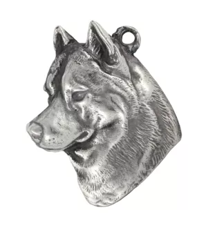 Siberian Husky, Chukcha - Silver-plated dog pendant, handbag decoration, backpack pendant by Art-Dog brand