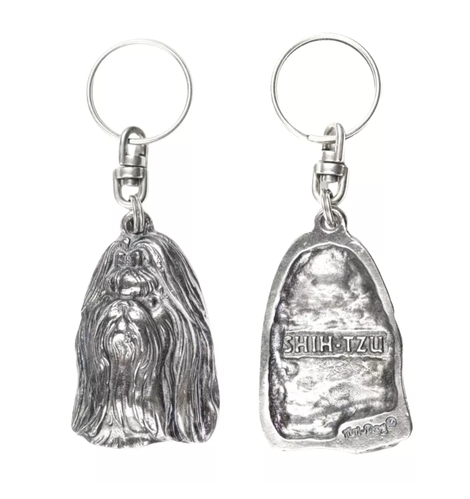 Shih Tzu, Chrysanthemum Dog - Silver-plated dog pendant, handbag decoration, backpack pendant by Art-Dog brand