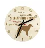 Silken Windhound, Lévrier de soie - horloge avec chien, horloge en bois, horloge murale pour les amoureux des chiens, horloge de bureau et étagère, Art-Dog