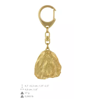 Shih Tzu, Chrysanthemum Dog I - Gilded key ring with dog, handbag decoration, luxury accessory by Art-Dog brand