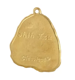 Shih Tzu, Chrysanthemum Dog I - Gilded key ring with dog, handbag decoration, luxury accessory by Art-Dog brand