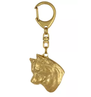 Husky syberyjski brelok pozłacany w pudełku Art-Dog