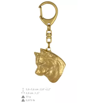 Husky syberyjski brelok pozłacany w pudełku Art-Dog