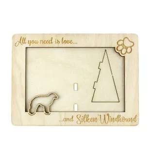 Silken Windhound - Fotorahmen, gravierter Holzrahmen, ein schönes Gadget für den Hundeliebhaber von Art-Dog