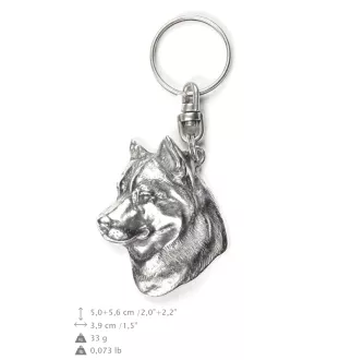 Siberian Husky - Versilberter Anhänger mit einem Hund in einer dekorativen Box, Handtaschenschmuck, Rucksackanhänger der Marke Art-Dog