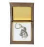 Siberian Husky, Chukcha - Silver-plated key ring with a dog in a gift box, handbag decoration, backpack pendant by Art-Dog brand