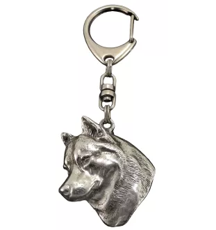 Siberian Husky - Versilberter Schlüsselanhänger mit Hund in einer Geschenkbox, Handtaschenschmuck, Rucksackanhänger der Marke Art-Dog