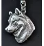 Siberian Husky, Chukcha - Silver-plated key ring with a dog in a gift box, handbag decoration, backpack pendant by Art-Dog brand