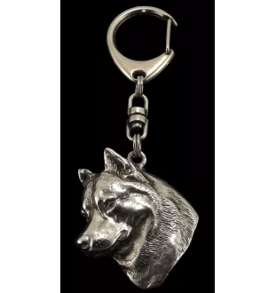 Siberian Husky - Versilberter Schlüsselanhänger mit Hund in einer Geschenkbox, Handtaschenschmuck, Rucksackanhänger der Marke Art-Dog